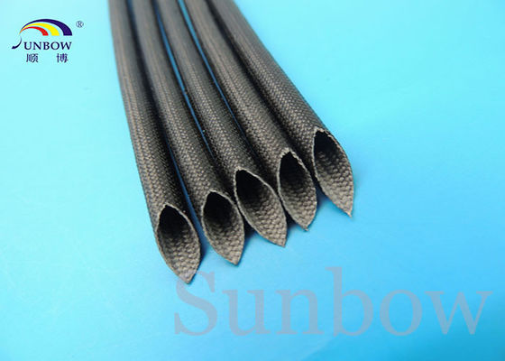 Κίνα Silicone Coated Glass Fibre Sleeving High Temperature Silicone Fiberglass Sleeving 5mm Black προμηθευτής
